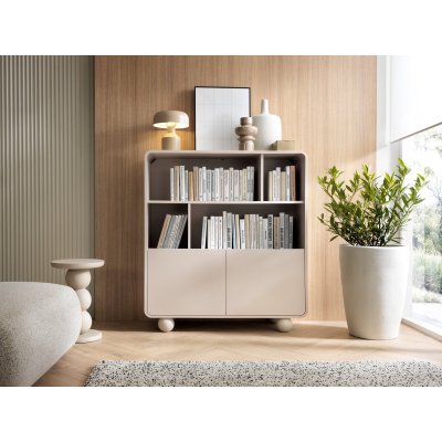 Witryna Regał Nowoczesna Pojemna Zaokrąglona Kaszmir