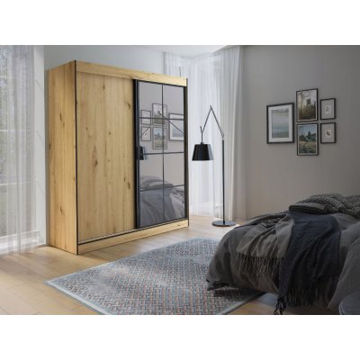 Szafa Przesuwna  Dąb Artisan z Lustrem