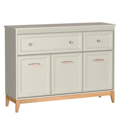 Komoda trzydrzwiowa kaszmirowa z szufladami 135 elegancka