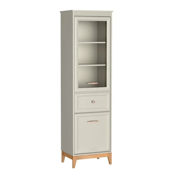 Wysoka kaszmirowa witryna z szufladą wąska nowoczesna elegancka Rosa