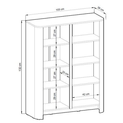 Komoda Nowoczesna  Kaszmir Dąb z Złotą listwą