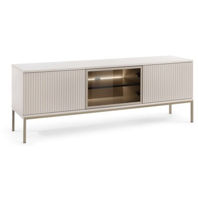 Szafka RTV Podświetlana pod Telewizor Nowoczesna Kaszmir Czarna