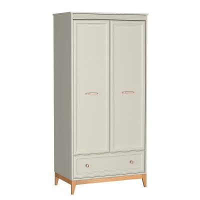 Szafa dwudrzwiowa z szufladą i wieszakiem pojemna elegancka