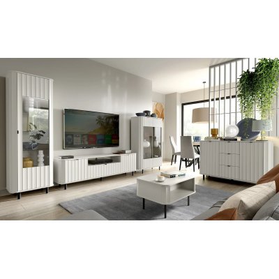 Komoda frezowana czterodrzwiowa pojemna nowoczesna