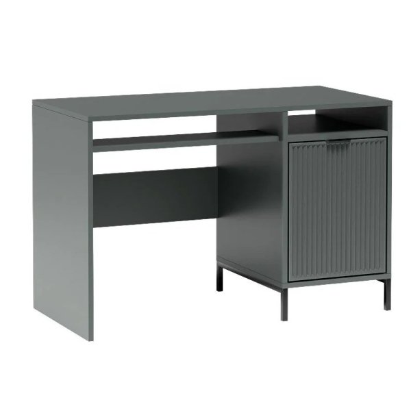 Biurko nowoczesne ryflowane z szafką i półką Style
