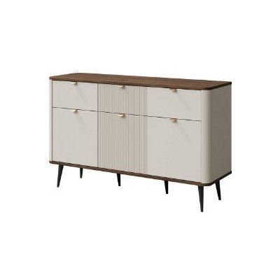 Komoda 130 z Szufladami na Nóżkach z Półkami do Salonu