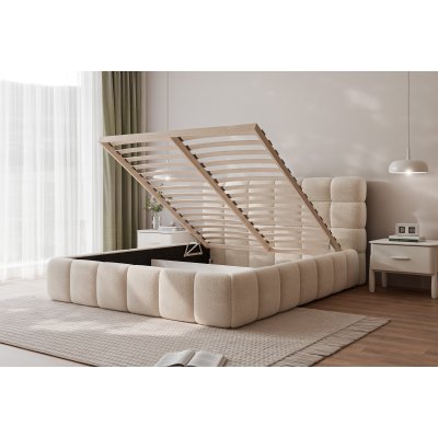 Łóżko tapicerowane z pojemnikiem na pościel Inferno