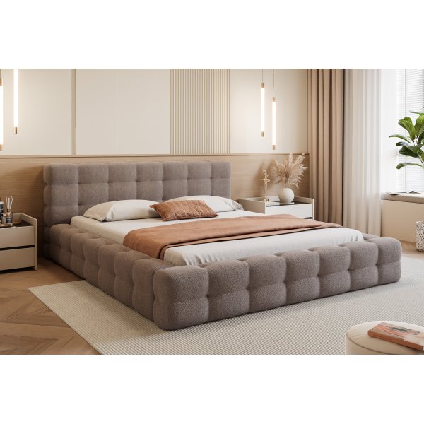 Łóżko tapicerowane Amaros z pojemnikiem na pościel