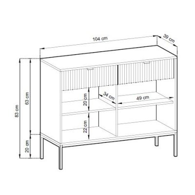 Komoda Nowoczesna do Salonu i Sypialni z Szufladami Pojemna